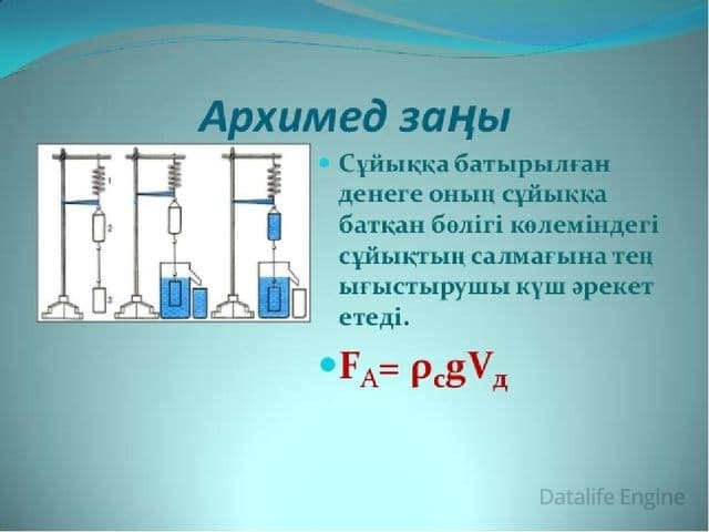 Кері итеруші күш архимед заңы презентация